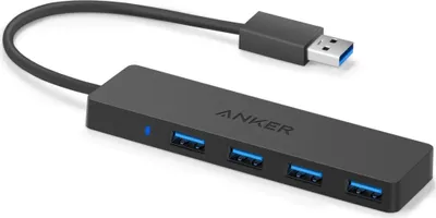 Zdjęcie produktu dla Ultra Slim Extra Leicht 4-portowy koncentrator USB 3.0 czarny / 0,75 stopy