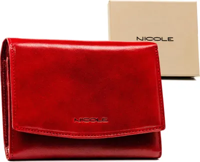 Obrázek produktu pro Nicole dámská kožená peněženka červená velká 10,5 x 14 cm