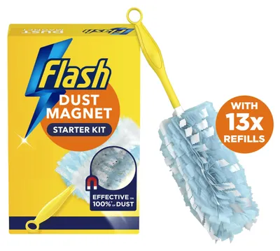 Image de Kit de démarrage anti-poussière (1 manche + 13 recharges), qui capture la saleté et les poils