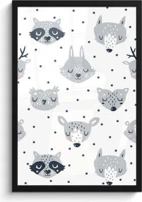 Produktbild von MuchoWow® MuchoWow® Gerahmtes Poster Tiere - Design - Kinder - Jungen - Mädchen - Baby 40x60 cm - Poster mit zchwarzem Bilderrahmen - Papierdruck - Wandbilder
