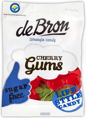 Produktbild von de Bron Cherry Gums sugarfree 90g