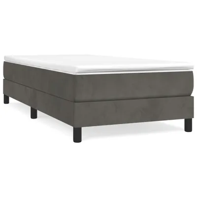 Zdjęcie produktu dla Łóżko Kontynentalne, Ciemnoszare, Obite Aksamitem, 100X200 Cm Lumarko!