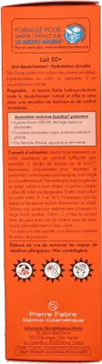 The image shows the side panel of an orange product box with text and graphics.