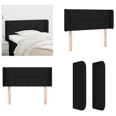 Produktbild von vidaXL Kopfteil mit Ohren Schwarz 103x16x78/88 cm Stoff - Kopfteil - Kopfteile - Bett-Kopfteil - Bettkopfteil