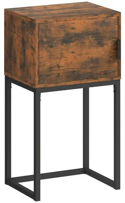 Image de Table console étroite avec étagère – Table d'entrée de style industriel | Couleur : Marron, Noir | Dimensions : 40x30x76 cm