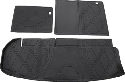 Produktbild von Flache Cargo-Liner Heckkofferraummatte Kofferraumgepäckstück Kofferraumwanne Matte Diamantmuster für Toyota Highlander 8-Sitzer-Bankbestuhlung 2014-2019 Anti-Rutsch
