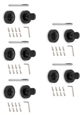 Imagen del producto de Juego de topes de puerta redondos para puerta interior, de 35 mm, en zamak , marca Emuca, paquete de 5 unidades