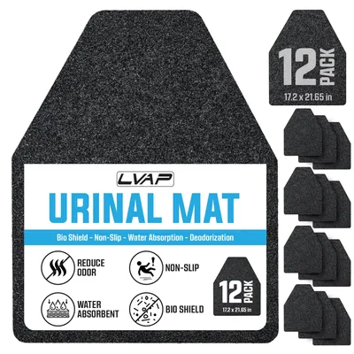 Urinoirmatten 10er-Pack – Antirutsch, wasserabsorbierend, schwarz