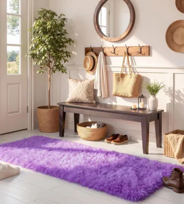 Obrázok produktu pre Hochflor Shaggy koberec do obývačky 80x150 cm fialový