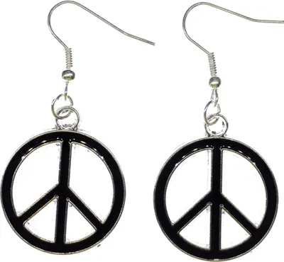 Produktbild von Peace Ohrringe Frieden Peace-Zeichen Miniblings Friedenszeichen Hippie schwz