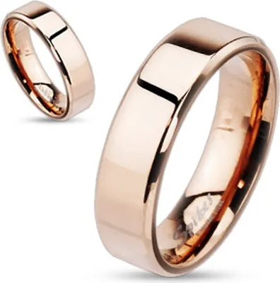 Produktbild von Damen Herren Ring Edelstahl Partnerring Ehering Verlobungsring Bandring rosegold 64 - Ø 20,57 mm 6 mm