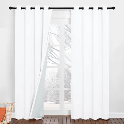 Verdunkelungsvorhang 2 Paneele 132x213 cm Weiß 3-lagig
