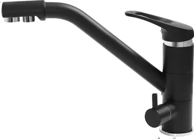 Immagine prodotto di Rubinetto da cucina, attacco acqua 3 in 1, rotazione a 360°, nero