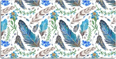 Produktbild von Schreibtischmatte Tischunterlage 100x50 cm Mauspad - Vogelfedern