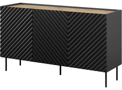 Produktbild von Kommode INDA 3D2SZ schwarz / artisan eiche