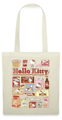 Produktbild von Spreadshirt Hello Kitty Snack Collage Stoffbeutel, One size, Natur