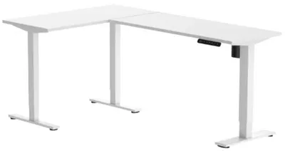 Zdjęcie produktu dla Stół regulowany wysokościowo, kształt L, Q1LW-18012-EUV2, wymiary 180 x 120 cm, kolor biały