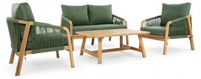 Zdjęcie produktu dla Zestaw mebli ogrodowych 4 os balkon stół sofa krzesła Makira akacja premium