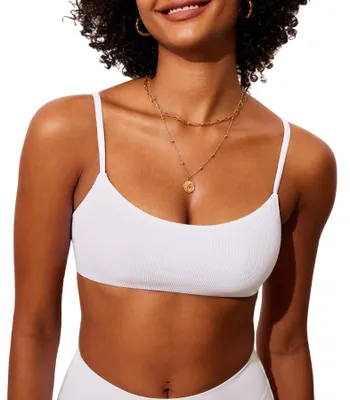 Produktbild von DOBRAVA Damen Bikini Oberteil Badeanzug U-Ausschnitt y String Ribbed Gepolste