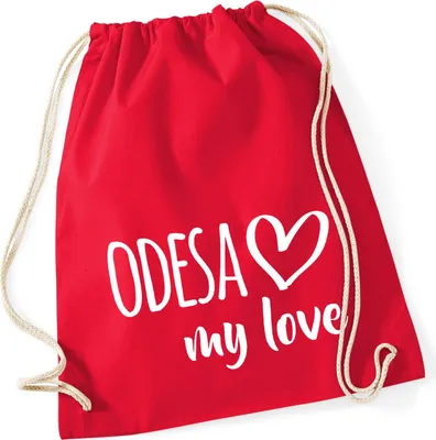 Produktbild von Huuraa Turnbeutel Odesa my love 12 Liter Classic Red Baumwolle Rucksack Geschenkidee