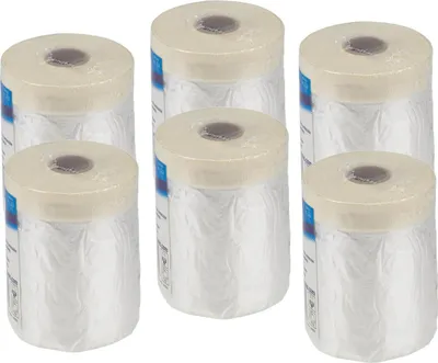 Produktbild von 6 Rollen Abdeckfolie 55cm mit Malerkrepp (6x 33m auf Rolle)