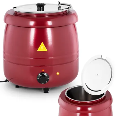 Produktbild von Elektrischer Suppenthermoskessel, Edelstahl, Cool-Touch, 400 W, 10 l, 35-80 °C, rot