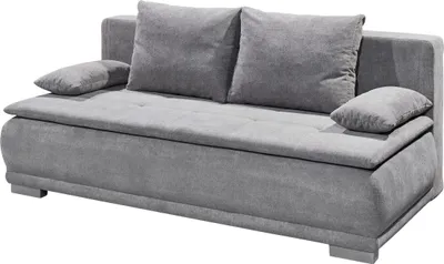 Produktbild von Schlafsofa Schlafcouch grau 208 cm mit Bettkasten - LUIGI - Die Möbelfundgrube