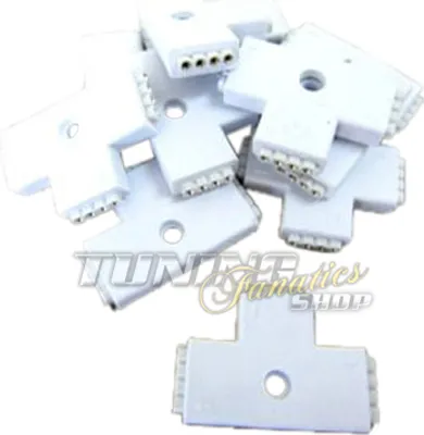 Produktbild von 8x T-Adapter RGB Strip LED SMD Kabel Stecker Verbinder Connector Leiste