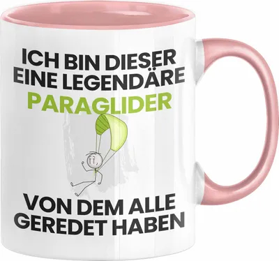 Produktbild von Paraglider Geschenk Tasse Lustige Geschenkidee Geburtstag für Paraglider Ich Bin Dieser Legendäre Paraglider Von Dem Alle Geredet Haben Kaffee-Becher (Rosa)