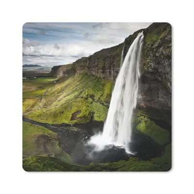 Produktbild von MuchoWow® Mauspad Mousepad Wasserfall - Berg - Dschungel 20x20 cm - Mousepads - Maus Mat - Pad - Mausunterlage - Desk Mat - Bureauartikeln