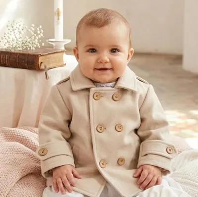 Produktbild von Baby Junge Mantel Gr. 74 Taufe Taufmantel Jacke Festlich zum Taufanzug elegant 6-9 Monate