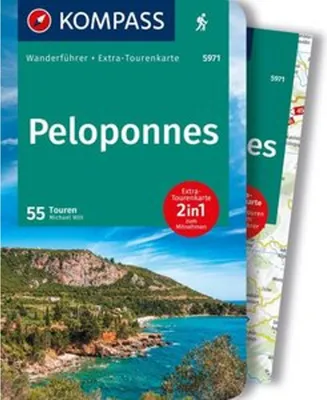 Obrázok produktu pre KOMPASS Wanderführer Peloponnes, 55 Touren mit Extra-Tourenkarte