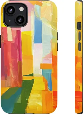 Produktbild von Bunte geometrische Pinselstriche – Hülle Kompatibel mit iPhone 13