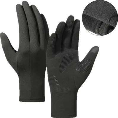 Produktbild von Isolierte Handschuhe, dünn und warm zum Radfahren und Skifahren, mit Touchscreen, rutschfestem Fleecefutter, geeignet zum Wandern und Laufen.