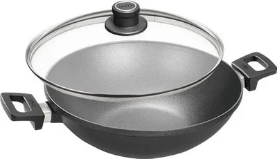 Produktbild von Woll Titanium NOWO 1132 NL Wokpfanne, 32 cm max. Durchmesser, Gusseisen/Gussaluminium, Antihaftbeschichtung, inkl. Deckel