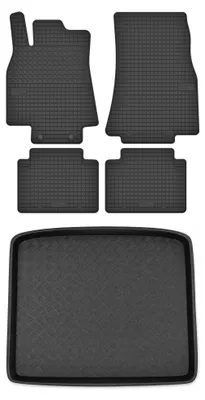 Produktbild von Gummimatten + Kofferraumwanne für Mercedes-Benz Klasa B W245 2005-2011 (Schrägheck, Standard-Kofferraum) – Schwarz, passgenau – Wielganizator