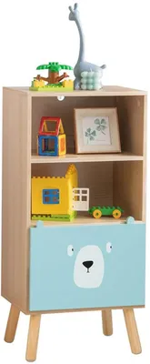 Produktbild von Azomor® Kinderbuchregal mit drei Ebenen und Schublade zur Spielzeugaufbewahrung
