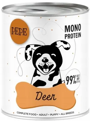 Produktbild von PAKA ZWIERZAKA PEPE Hirsch mono - Nassfutter für Hunde - 800g
