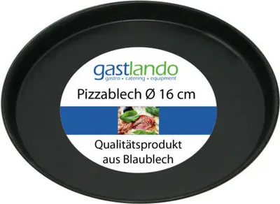 Produktbild von 10 x Pizzablech rund Ø 16 cm aus Blaublech – Pizza Backform / Mini-Pizzablech für Ofen, Haushalt & Gastronomie