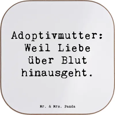 Produktbild von Mr. & Mrs. Panda Bierdeckel Personalisiert Adoptivmutter Liebe - Weiß - Geschenk, Familienliebe, Tassenuntersetzer, untersetzer, Personalisierte, Mutterschaft, Adoption