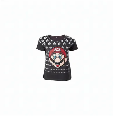 Produktbild von Nintendo T-Shirt -L- Mario Sterne, schwarz