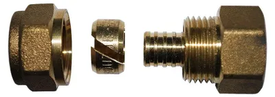 Productafbeelding van Verbindingsstuk voor VPE-slangen, messing, 15 x 21 mm, diameter 16 mm
