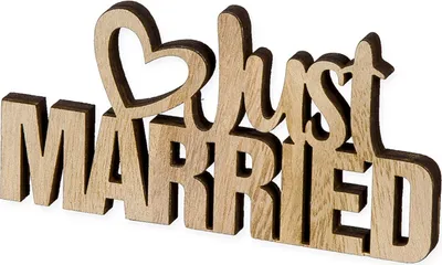 Produktbild von Holz-Aufsteller Just Married natur