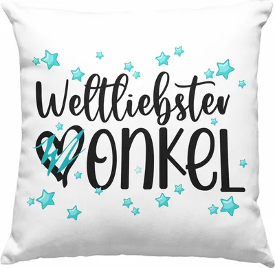 Produktbild von Trendation - Bester Onkel Deko-Kissen mit Füllung 40x40 Geschenk Deko-Kissen mit Füllung 40x40n Geburtstag Geschenkideen Weihnachten (Grau)