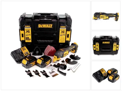 Zdjęcie produktu dla Akumulatorowe narzędzie wielofunkcyjne DeWalt DCS 356 M2 18V bezszczotkowe + 35 akcesoriów + 2x akumulator 4.0Ah + ładowarka + TSTAK