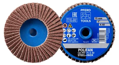 Produktbild von Pferd Fächerschleifscheibe 75MM DM, Körnung 40, flach, - 42719204