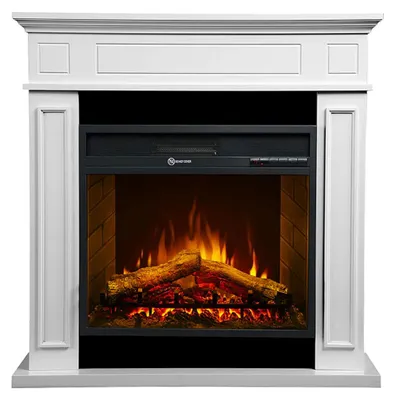 Image de Jefferson - Cheminée électrique de sol en bois 89,5x28xH90,5 cm, effet flamme
