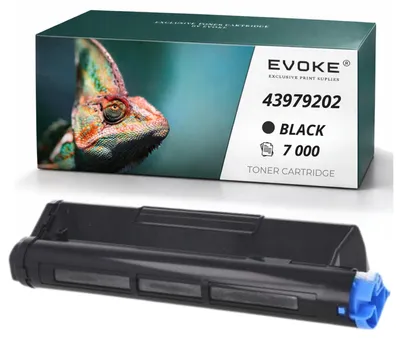 Immagine prodotto di Cartucce compatibili Evoke per stampante OKI 43979202, colore nero, resa di 7.000 pagine, compatibili con i modelli B430, B440, MB460, MB470, MB480