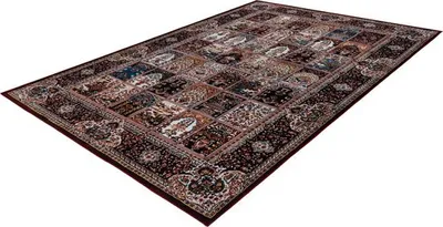 Produktbild von Lalee Dunya Klassischer Teppich Digital bedruckter Teppich Pfirsichfarbener Teppich mit pfirsichfarbenem Motiv Rutschfeste Rückseite Waschbar 120x170 cm Rot