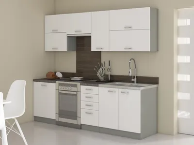 Produktbild von MOB, Kuchyně - Brunea 240 cm (šedá + bílá)